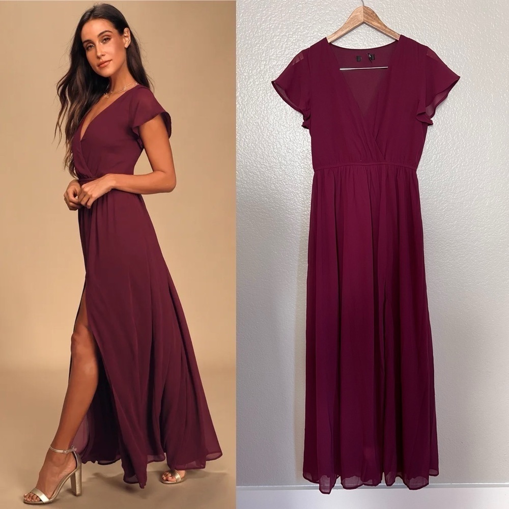 NWOT Lost in the Moment Burgundy Maxi Dress Medium